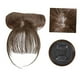 thumbnail image 1 of Extensiones de cabello sintético 3D de alta temperatura con flequillo y clip frontal. Marrón claro, 1 of 7