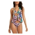 thumbnail image 3 of BAR III Women's Multi Color Stretch Moderate Coverage Shirred Hipster Swimsuit Bottom L, 3 of 3