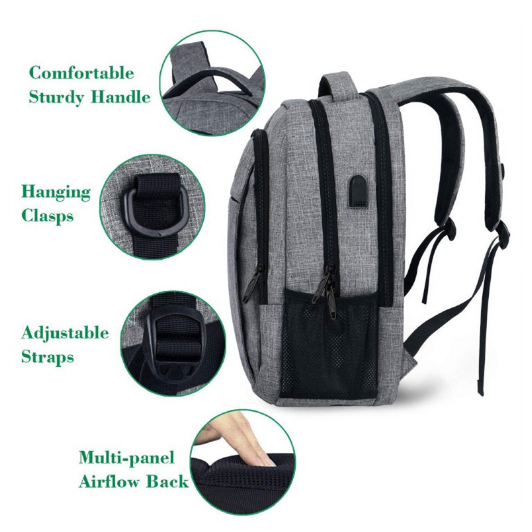 ambor laptop backpack Anti Theft Business waterproof with USB Charging Port – AMBOR 17.3 inch Anti Theft