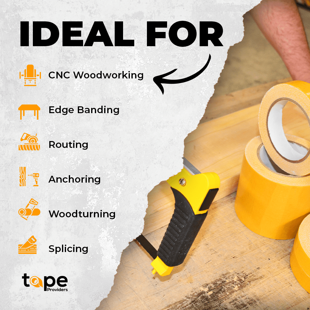 WOD Tape Woodworking Double Sided Carpet Tape - 4 in. x 36 yd. - High Adhesion