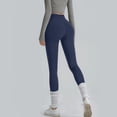 thumbnail image 4 of Paiwinds Women's Solid Color Pocket High Waist Tight Yoga Full Length Pants, Stretchy Nylon Spandex, Skinny Fit Leggings, Multiple Colors., 4 of 8