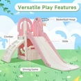 thumbnail image 2 of JAMPOOCA 4 in 1 Plastic Swing Set, 6340 in x 3110 in x 4020 in, HDPE Pink, 2 of 9