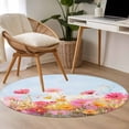 thumbnail image 5 of Wild Flowers Round Area&nbsp;Rug 3.3ft Spring Floral Non-Slip&nbsp;Washable Circle Rugs Soft Felt Indoor Floor Mat for Bedroom Kitchen Living Room Bathroom, 5 of 9
