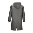 thumbnail image 3 of Mohiass Womens Anorak Rain Coat with Hood Waterproof Plus Size Long Rain Jacket Trench Coat Windbreaker for Women Dark Gray 3XL, 3 of 4