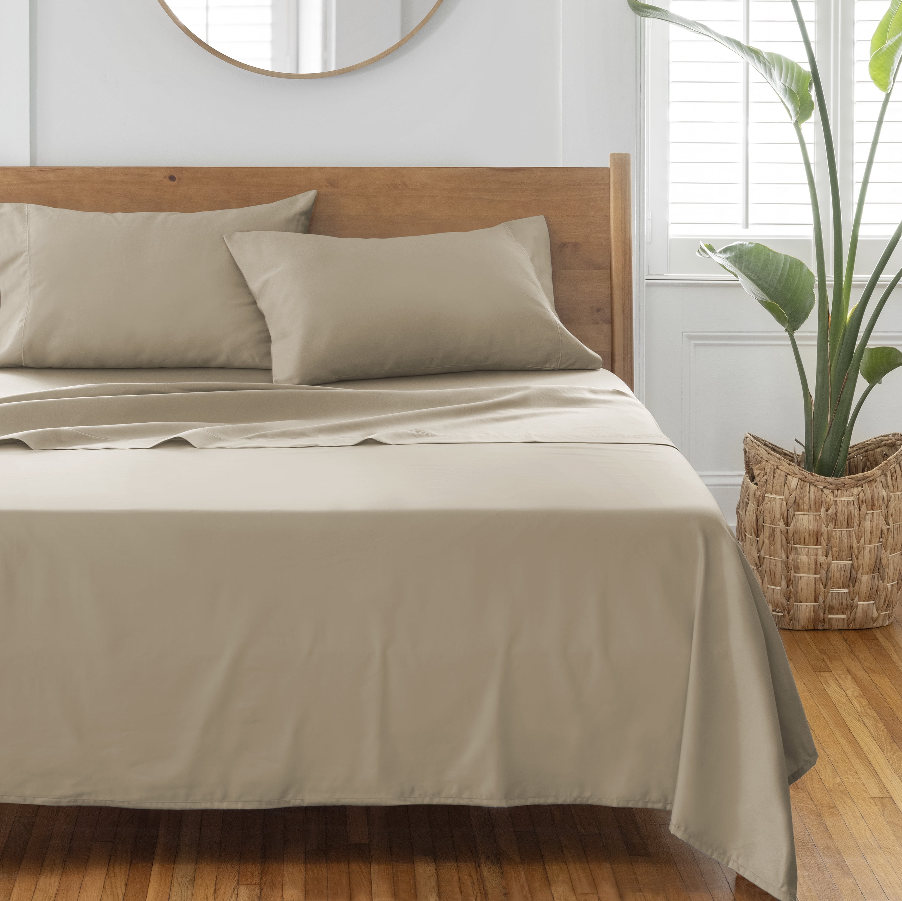 Better Homes & Gardens 3-Piece 400 Thread Count Almond Biscuit Performance Bed Sheet Set, Twin