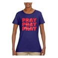 thumbnail image 2 of Wild Bobby Pray On It Pray Over It Pray Through It Inspirational/Christian Women Graphic Tee, Purple, 3X-Large, 2 of 6