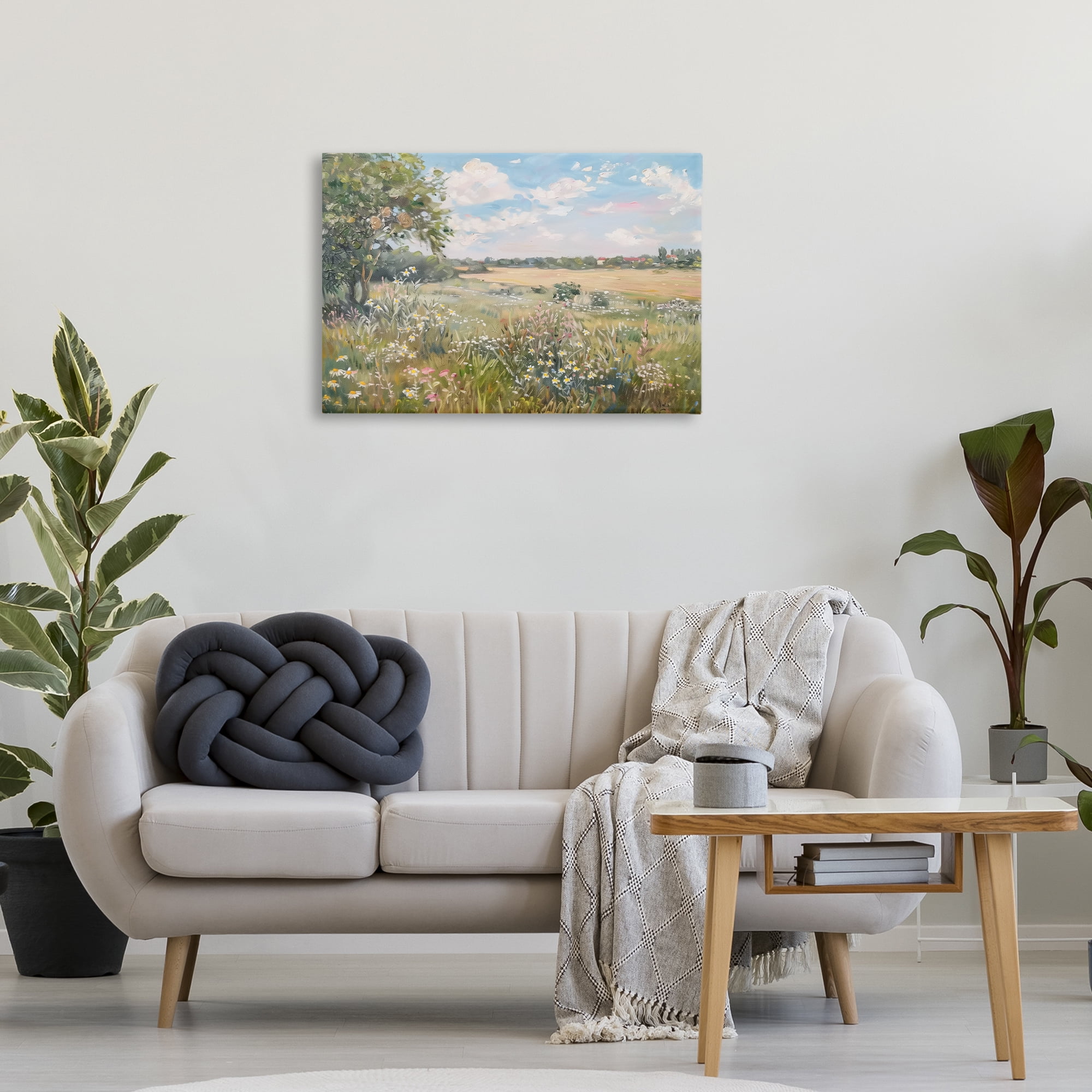 Stupell Industries Vast Wildflower Field Landscape & Nature Painting Wrapped Canvas Art Print Wall Art, 30 x 20