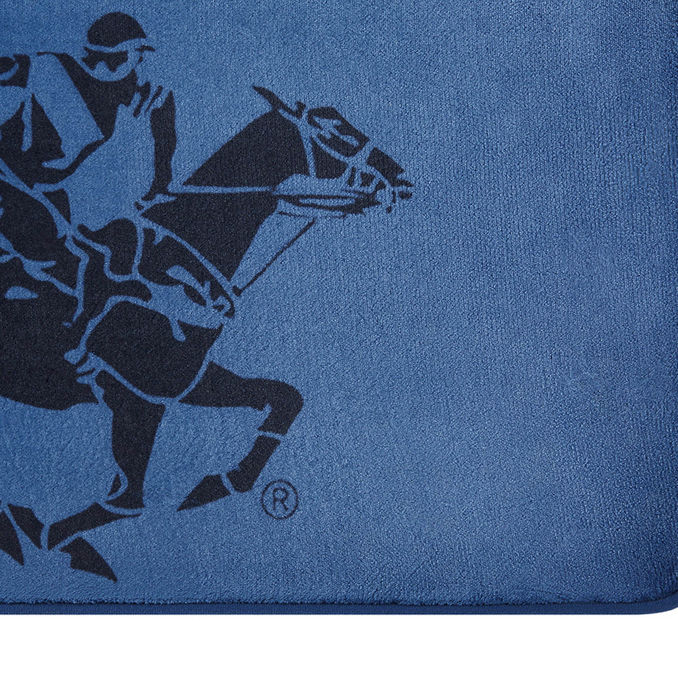 Beverly Hills Polo Club Logo Navy Polyester Bath Rug. 20" x 32"