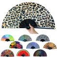 thumbnail image 1 of Homerr Folding Fan Dance Fan Folding Stylish Handheld Floral Leopard Starry Print Dance for Parties Festivals Performance, 1 of 6