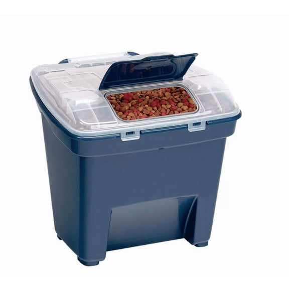 Bergan 50 lb. Smart Storage Pet Food Storage Container, Large, Navy
