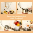 thumbnail image 3 of Stainless Steel Pot Strainer, Pasta Strainer Hand Held Pot Drainer with Handle, Crescent Pot Strainer Fits up to 9" Pots for Noodles Pasta Fruit Veggies(1pcs）, 3 of 6