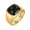 Gold Plated Black, variant on Men Square Gemstone Signet Rings Fancy Cut Cubic Zirconia Statement Ring Wedding Bands Christmas Gift Gold Plated Black Size 11