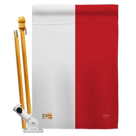 Breeze Decor BD-CY-HS-108257-IP-BO-D-US15-BD 28 x 40 in. Indonesia Flags of the World Nationality Impressions Decorative Vertical Double Sided House Flag Set with Pole Bracket & Hardware