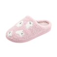 thumbnail image 3 of HTHLVMD All Over Ghost Slippers, Cute Pattern House Shoes, Halloween All Over Ghost Slippers Cute Pattern Fuzzy House Shoes Warm Plush Closed Toe Slip On Clog Indoor Footwear, Pink 6.5, 3 of 6