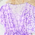 thumbnail image 4 of Zshosam Swimsuit Girls Girl's Swimsuit 3 Piece Bathing Suit Criss Cross Strap Bikini Sets with Cover Up Skirt Beach Swimwear Size 5T 6T,(Purple 5-6 Years), 4 of 6