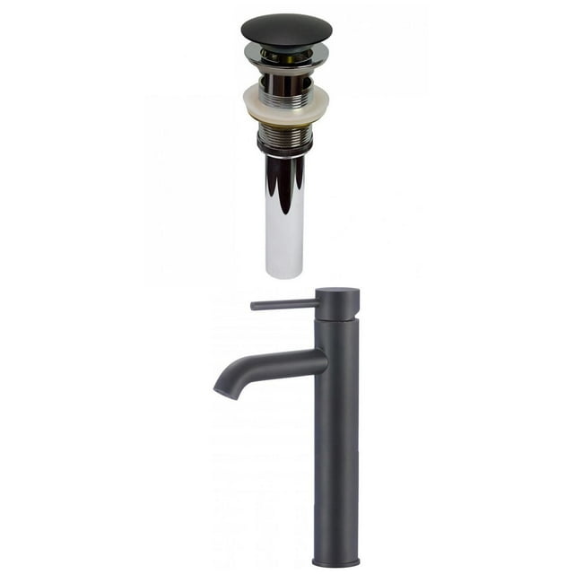 American Imaginations AI-29495 Deck Mount CUPC Approved Lead Free Brass Faucet Set In Black Color - Overflow Drain Incl.