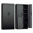 thumbnail image 3 of 72" Metal Storage Cabinet with 2 Doors, Lockable Garage Cabinet with 4 Adjustable Shelves, Tall Cabinet for Home Office, Study, Garage, 3 of 6