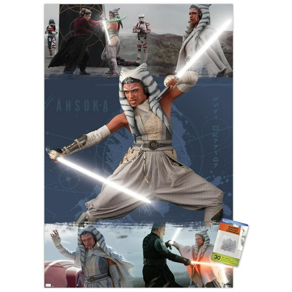 Star Wars: Ahsoka - Ahsoka in White Wall Poster with Pushpins, 22.375" x 34"