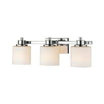 RADIANCE Goods Contemporary 3 Light Chrome Finish Bath Vanity Wall Fixture White Alabaster Glass 24" Wide