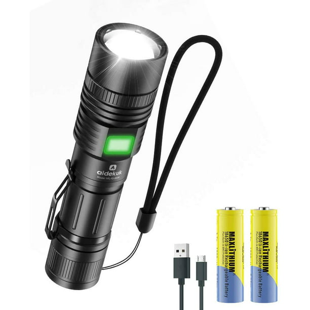 Tactical Flashlight with Rechargeable Battery Bright LED, High Lumen, Zoomable, Water - Best Camping, Emergency Flashlights - Walmart.com
