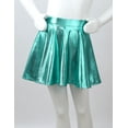 thumbnail image 3 of TiaoBug Kids Girls Glossy Metallic Mini Skater Skort Ballet Dance Flared Pleated Scooter Skirt Lake Green 10, 3 of 7