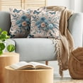 thumbnail image 5 of Ambesonne Floral Eucalyptus Throw Pillow Cover 2 Pack, Joyful Spring, 20", Blush and Sea Blue, 5 of 7