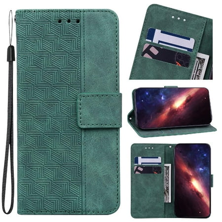 Case for Infinix Hot 20S Wallet Cover Premium PU Leather Geometric Embossed Flip Folio Kickstand Feature