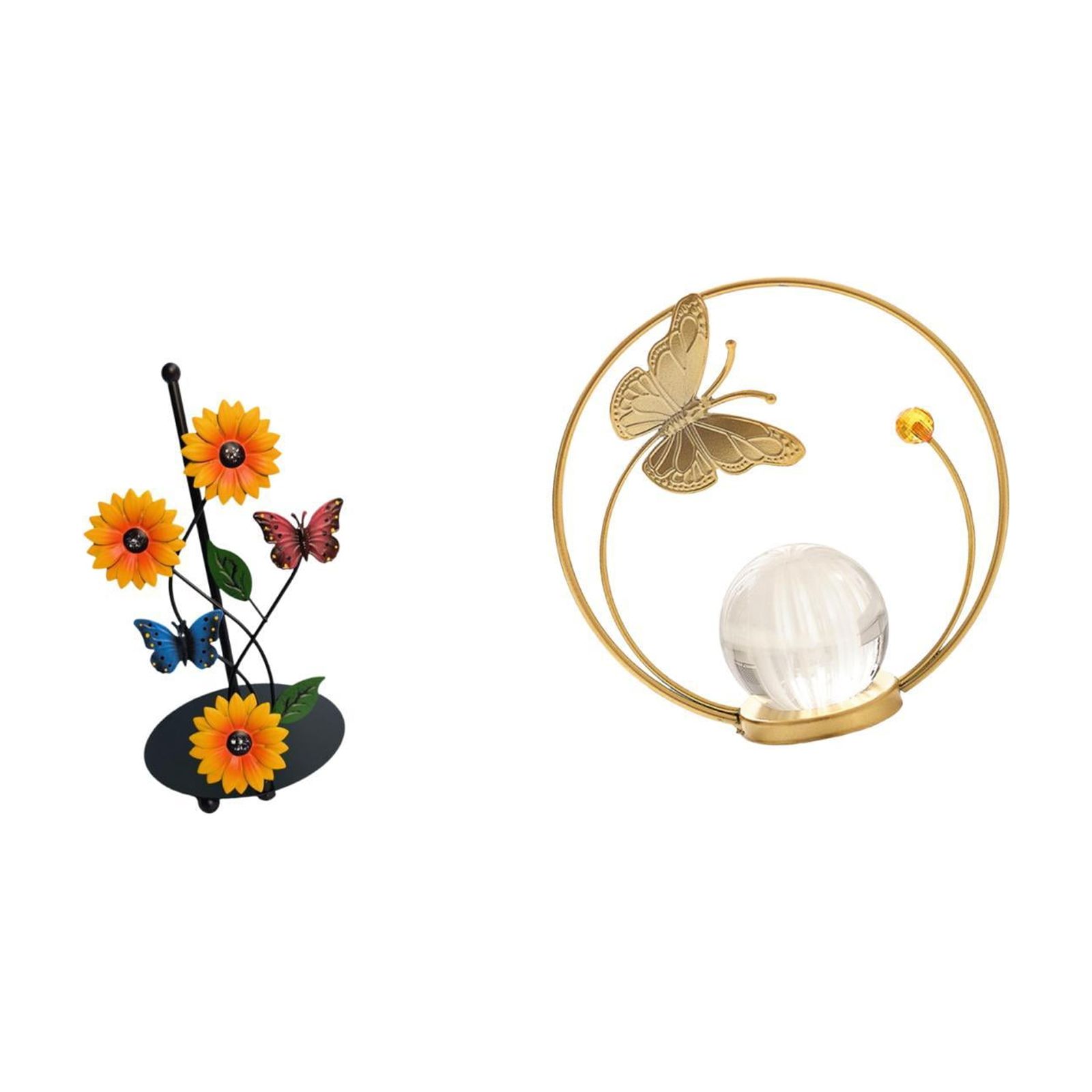 Fiocias Toilet Paper Holder Paper Towel Holder Countertop Kitchen Roll Holders Crystal Ball Statue Iron Material Stable Base Suitable for Kitchen Li