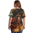 thumbnail image 5 of Attack On Titan Women's Shirt V-Neck Breathable Short-Sleeve T-Shirt Casual Fashion Tee Soft & Trendy Blouse S, 5 of 8