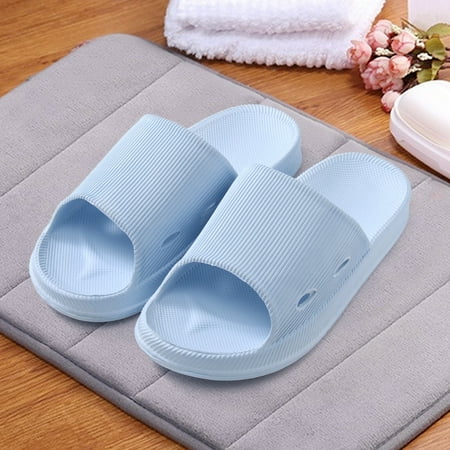 

Ykohkofe Men And Women Slippers Bathroom Home Slippers Solid Color Flat Bottom Home Sandals