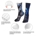 thumbnail image 3 of Salouo Black And Blue Lightning Dragon Pattern Fun Novelty Crew Socks,Casual Athletic Socks Neutral Socks, 3 of 7