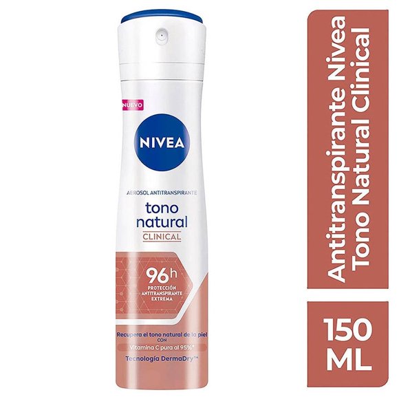 Antitranspirante NIVEA Clinical tono natural clinical aclarante spray 150 ml
