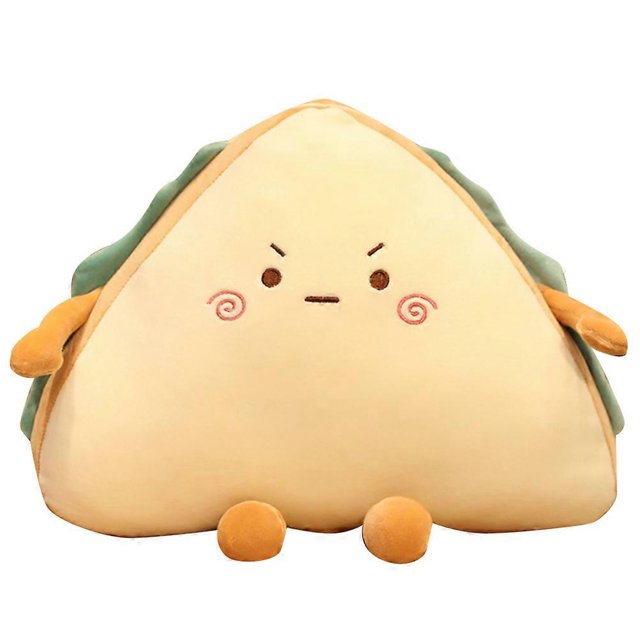 1 almohada de peluche con forma de sándwich, cómoda y adorable muñeca para jugar (expresión aleatoria, 30 cm)