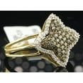 thumbnail image 3 of 10k Yellow Gold Brown Diamond Round Cut Star Right Hand Band Cocktail Ring, 3 of 11