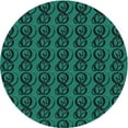 thumbnail image 1 of Ahgly Company Machine Washable Indoor Round Transitional Deep Teal Green Area Rugs, 4' Round, 1 of 7
