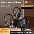 thumbnail image 2 of Auriculares Supraaurales Clásicos Retro, Estéreo de Estudio, Bluetooth 5.3, Inalámbricos, con Control Táctil, Tipo C, A, 2 of 5
