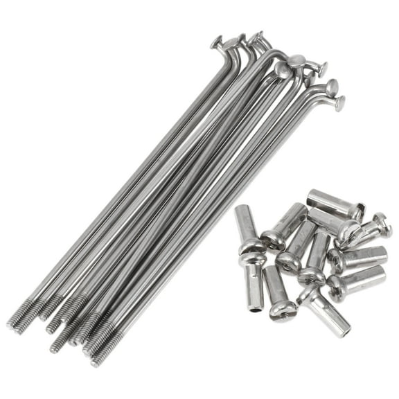 Unique Bargains 12 Set 14G Bicycle Spokes 14G Bike Wheel Spoke 304 Stainless Steel Silver Tone-78mm