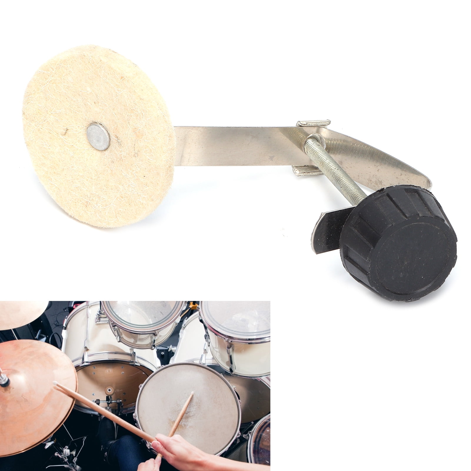 XCEL 8 Piece Drum Mute Dampener Set with Double & Single Bass Pads Indoor Outdoor Practice Musical Instruments Accessory Made in USA Hi Hat & Cymbal Water Oil Resistance Drum Silencer Pads 