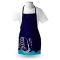 thumbnail image 3 of Swan Apron Silhouette of Big Winged Swan Floating on Waves in Lake Dark Starry Night Graphic Art, Unisex Kitchen Bib Apron with Adjustable Neck for Cooking Baking Gardening, White Blue, by Ambesonne, 3 of 3