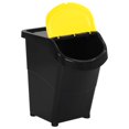 thumbnail image 2 of vidaXL Stackable Waste Bins with Lids 3 pcs Black PP 120 L, 2 of 5