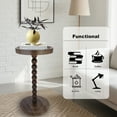 thumbnail image 5 of Beuway Round Side Table with Raised-Edge Tabletop, Modern Coffee End Table, Bedside Nightstand, Table for Small Spaces with Tool-Free Assembly(13.7 in,Walnut), 5 of 12