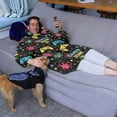 thumbnail image 3 of Wearable Oversized Blanket,Colorful Controllers Games Icons Black Pattern Wearable Blanket Hoodie for Adults,Cozy Hooded Blankets with Super Pockets,Super Warm Fuzzy Pullover for Women & Men, 3 of 6