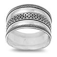 thumbnail image 1 of Bali Braided Weave Wide Ring .925 Sterling Silver Band Jewelry Female Male Unisex Size 8, 1 of 4