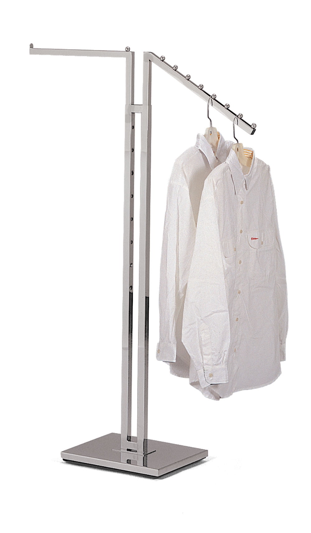 Clothing Rack Two Way 2 Straight Arms Clothes Adjustable Retail Display Silver 