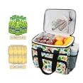thumbnail image 2 of FORMRS Insulated Cooler Bag 24 Cans Capacity Soft Leakproof Lunch Box with Side Pockets, Retro Blue Floral, 2 of 7