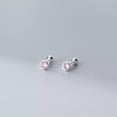 thumbnail image 2 of EOEMY 925 Sterling Solid Silver Clear/Blue/Pink 4mm Crystal Zirconia Cz Stud Earrings-Pink, 2 of 7