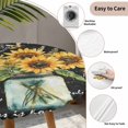 thumbnail image 5 of Sunflower Vintage Round Fitted Tablecloth with Elastic Edge, Waterproof Table Cloth Table Cover for 45"-54" Tables, Farmhouse Floral Black Checkered Tablecloths for Dining Picnic Indoor Outdoor, 5 of 9