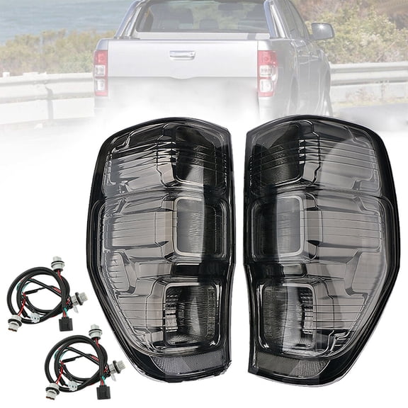 2pcs SMOKE Black Tail Lights for Ford RANGER T6 MK1 MK2 WildTrak 2011-2018-