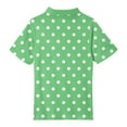 thumbnail image 4 of Lumtrix Girls' Y2K Polka Dot Graphic Short Sleeve Polo Shirts Golf Tennis School Uniform Blouses for 3-14 Y Green 160, 4 of 5