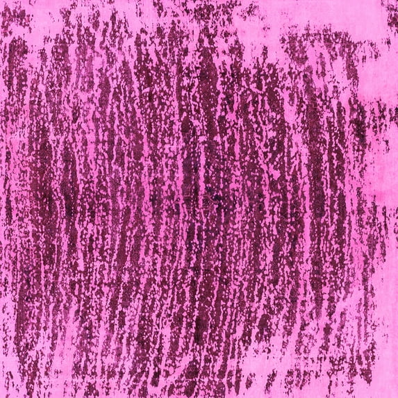 Ahgly Company Indoor Square Abstract Pink Modern Area Rugs, 5' Square